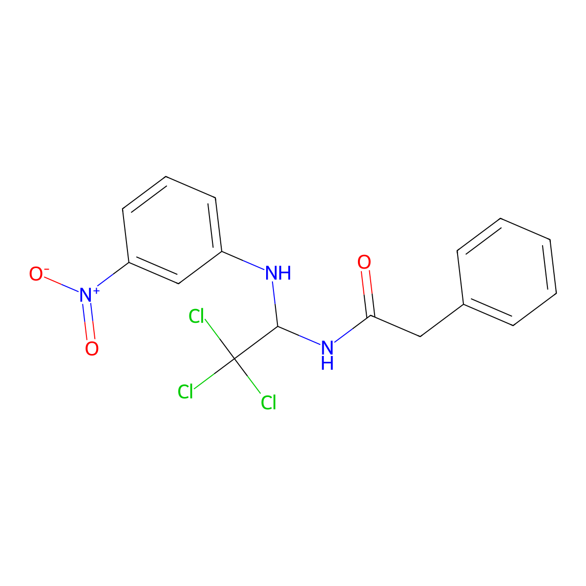 2-phenyl-N-[2,2,2-trichloro-1-(3-nitroanilino)ethyl]acetamide molecular structure, CAS 301816-66-0