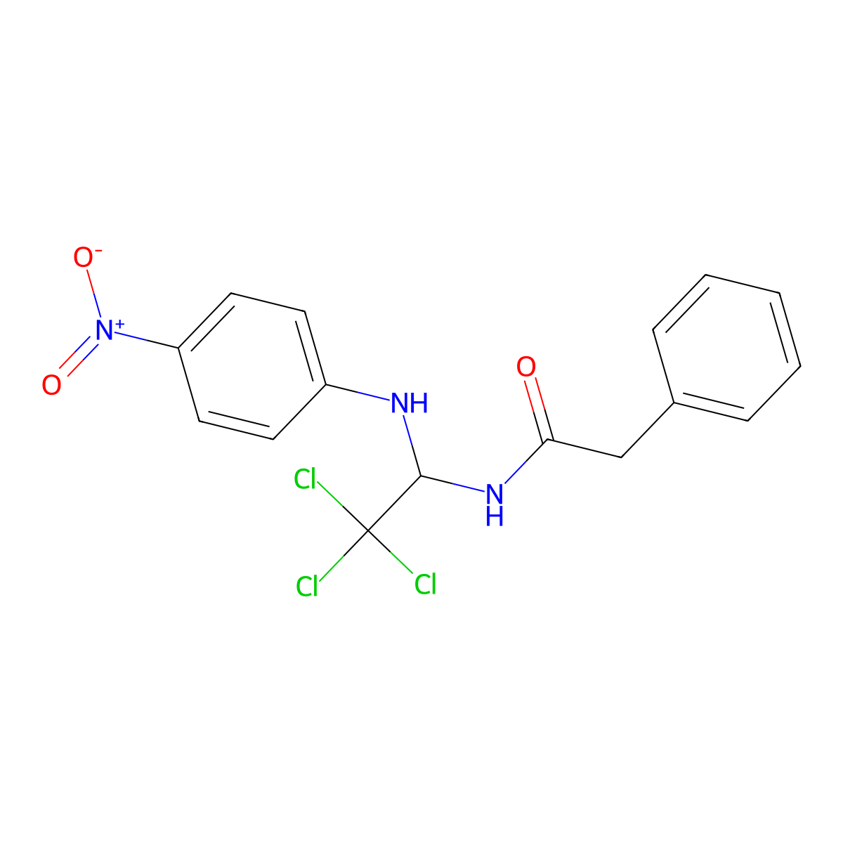 2-phenyl-N-[2,2,2-trichloro-1-(4-nitroanilino)ethyl]acetamide molecular structure, CAS 301816-67-1