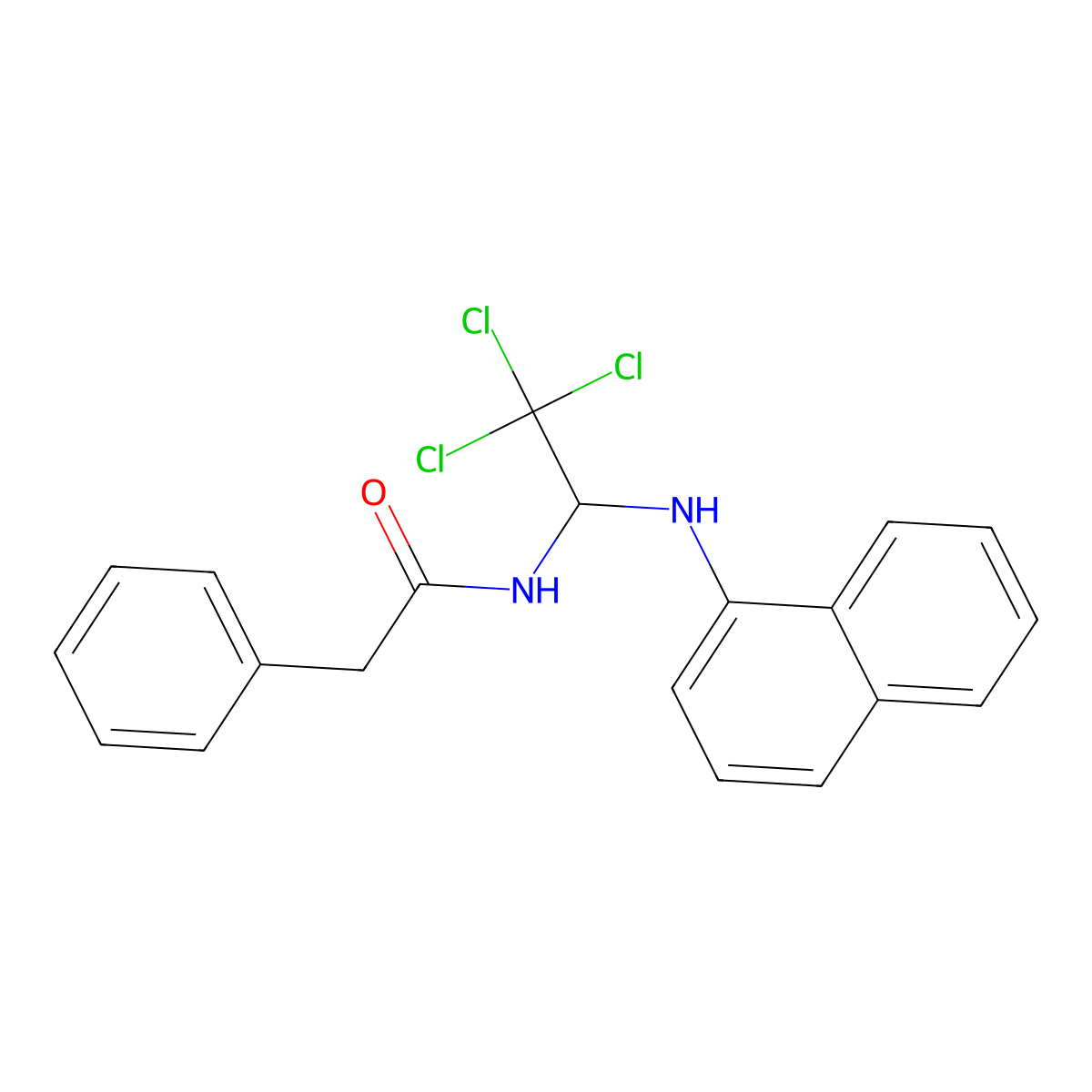 2-phenyl-N-[2,2,2-trichloro-1-(1-naphthylamino)ethyl]acetamide molecular structure, CAS 301816-71-7