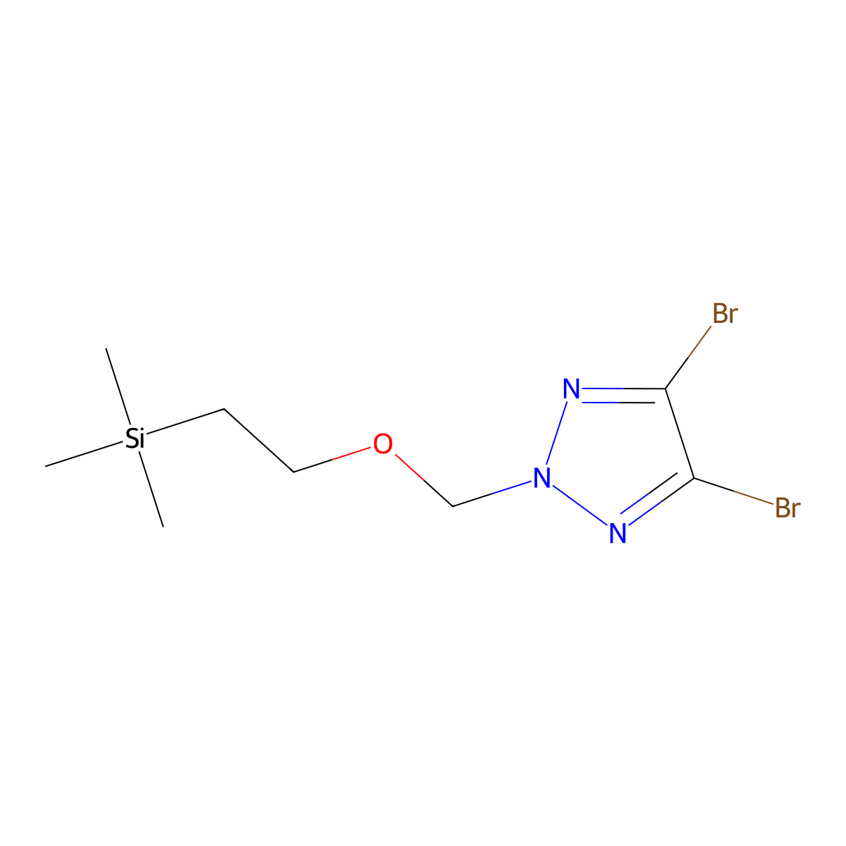 4,5-Dibromo-2-((2-(trimethylsilyl)ethoxy)methyl)-2H-1,2,3-triazole molecular structure, CAS 3018164-73-0