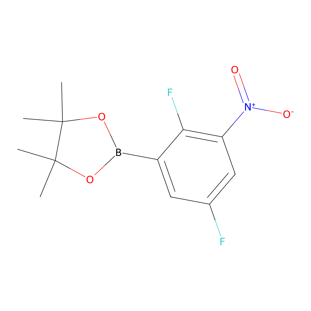 2-(2,5-Difluoro-3-nitrophenyl)-4,4,5,5-tetramethyl-1,3,2-dioxaborolane molecular structure, CAS 3018165-40-4