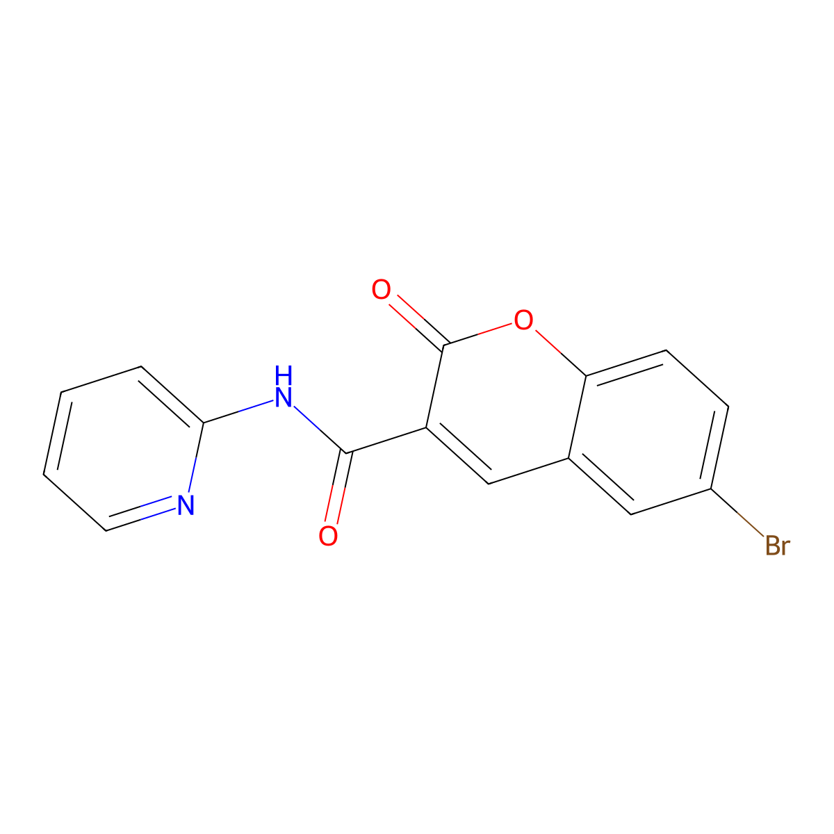 6-bromo-2-oxo-N-(pyridin-2-yl)-2H-chromene-3-carboxamide molecular structure, CAS 301818-18-8