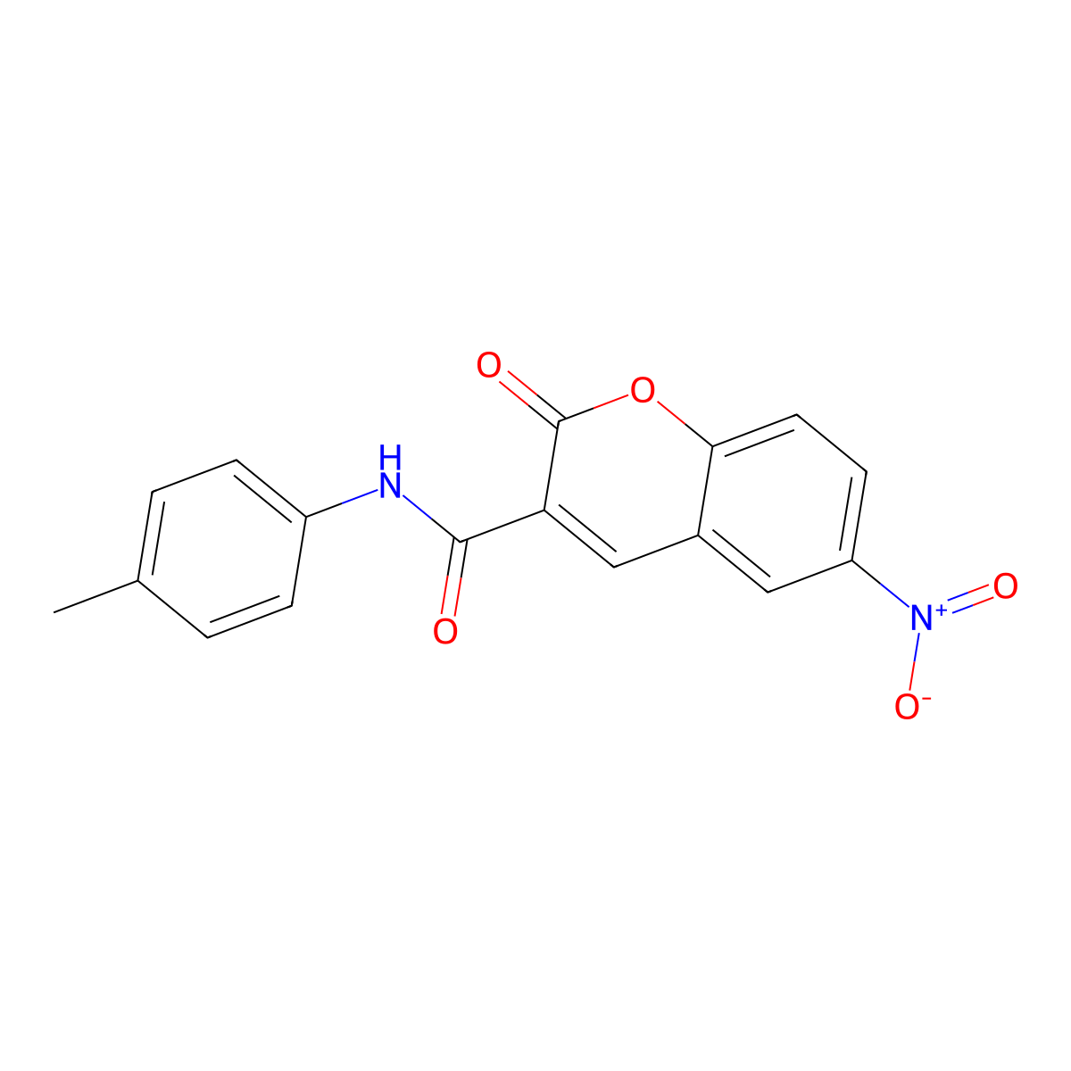 6-nitro-2-oxo-N-(p-tolyl)-2H-chromene-3-carboxamide molecular structure, CAS 301818-27-9