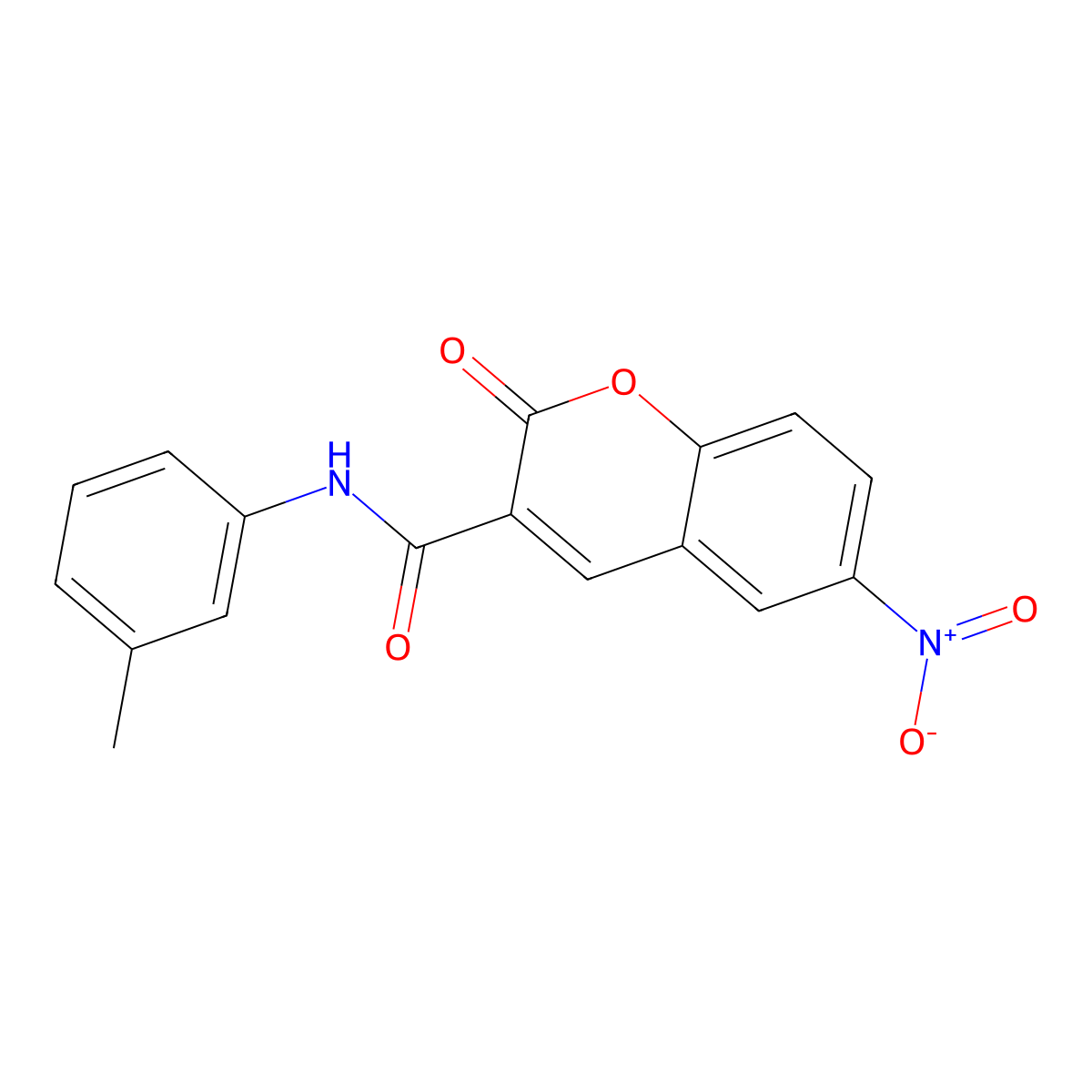 6-nitro-2-oxo-N-(m-tolyl)-2H-chromene-3-carboxamide molecular structure, CAS 301818-29-1