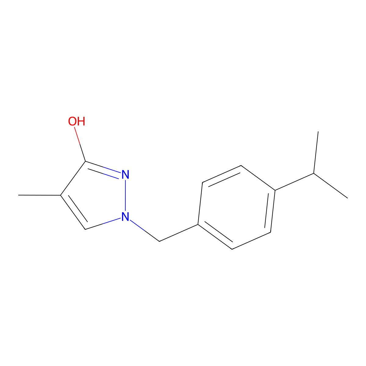 4-Methyl-1-{[4-(propan-2-yl)phenyl]methyl}-1H-pyrazol-3-ol molecular structure, CAS 301818-75-7