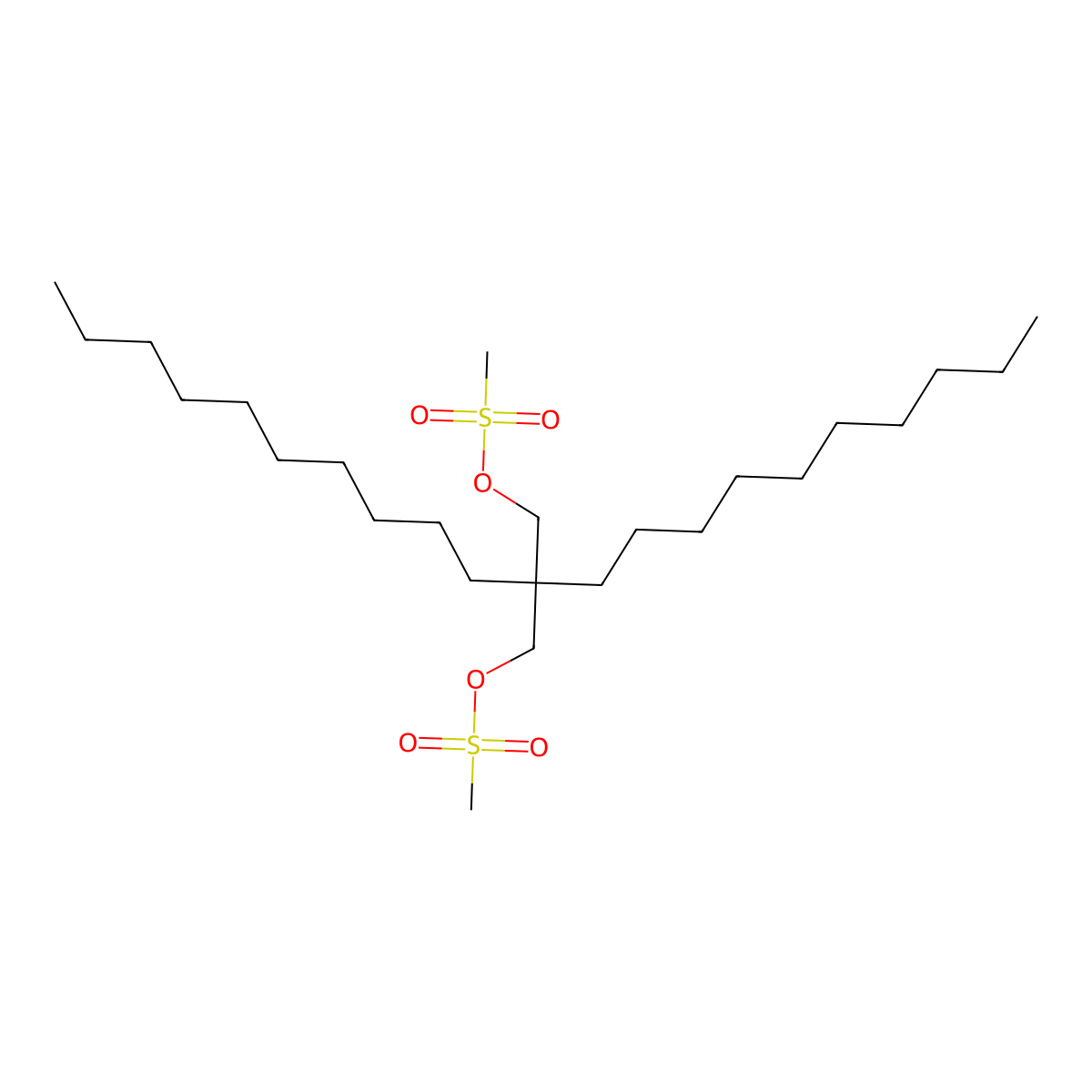 2-Decyl-2-[(methanesulfonyloxy)methyl]dodecyl methanesulfonate molecular structure, CAS 301819-08-9