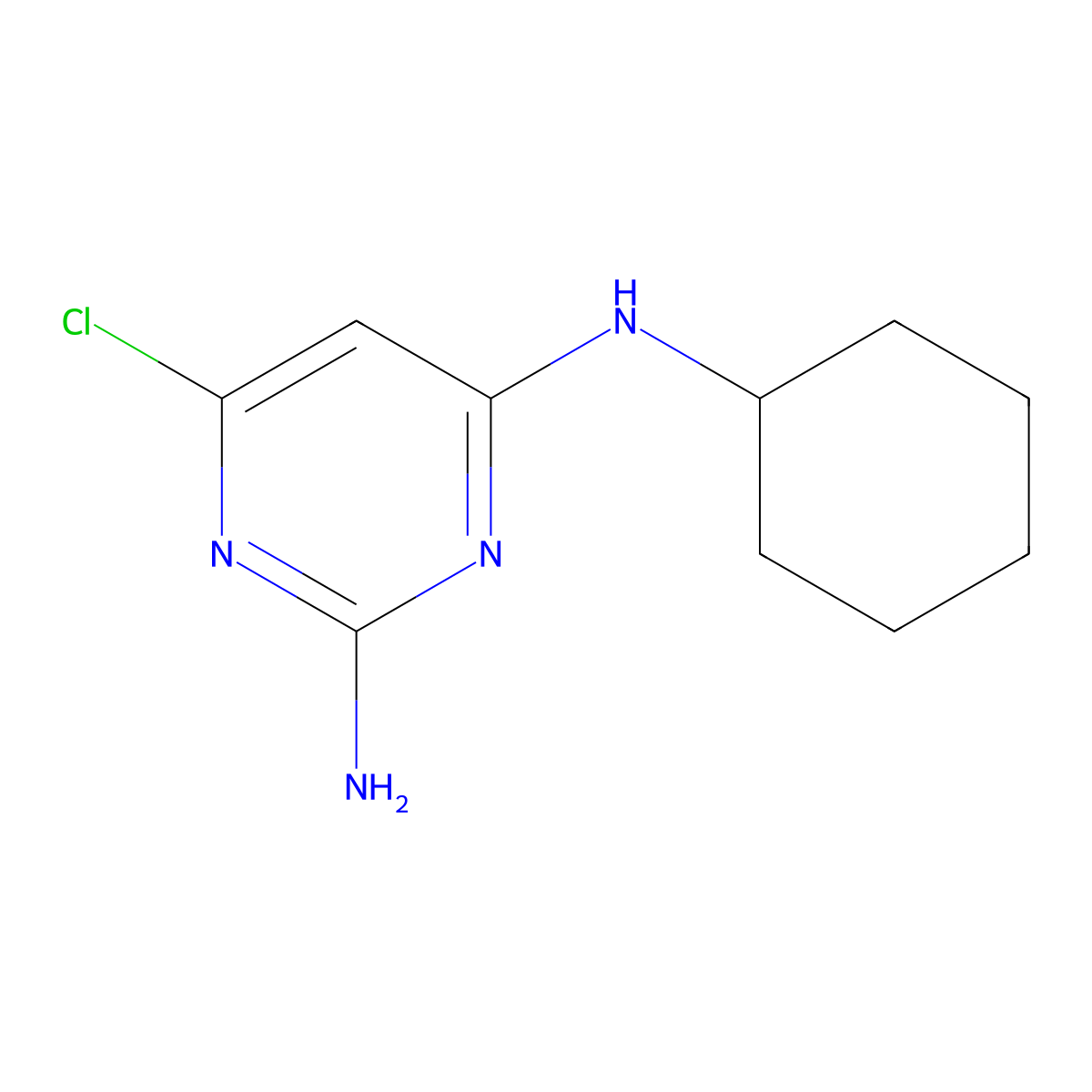 6-Chloro-N4-cyclohexylpyrimidine-2,4-diamine molecular structure, CAS 30182-26-4