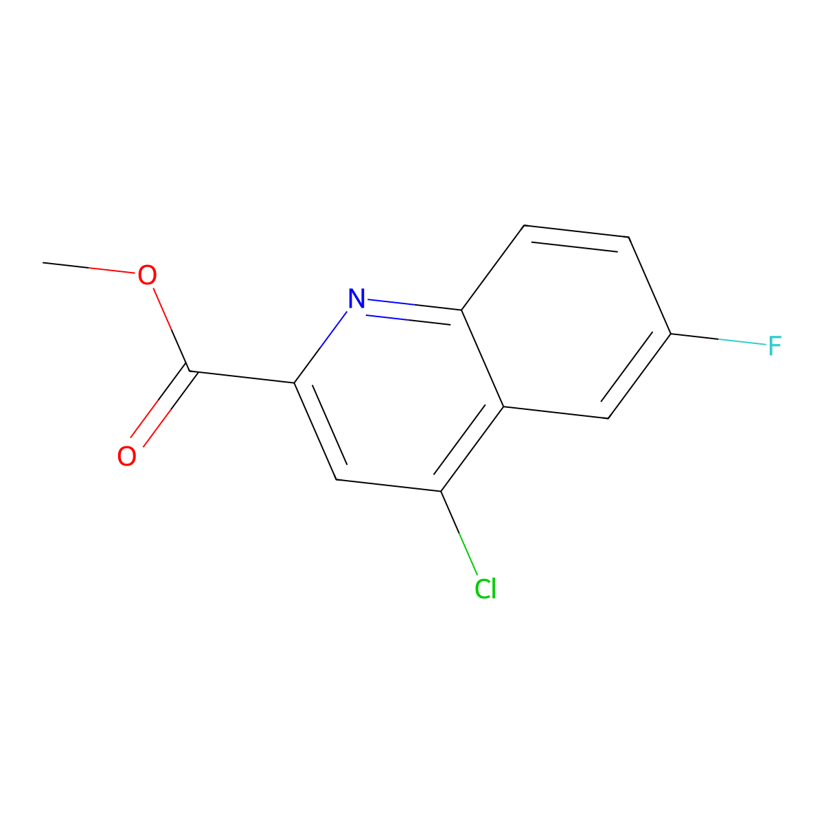 Methyl 4-chloro-6-fluoroquinoline-2-carboxylate molecular structure, CAS 301823-61-0