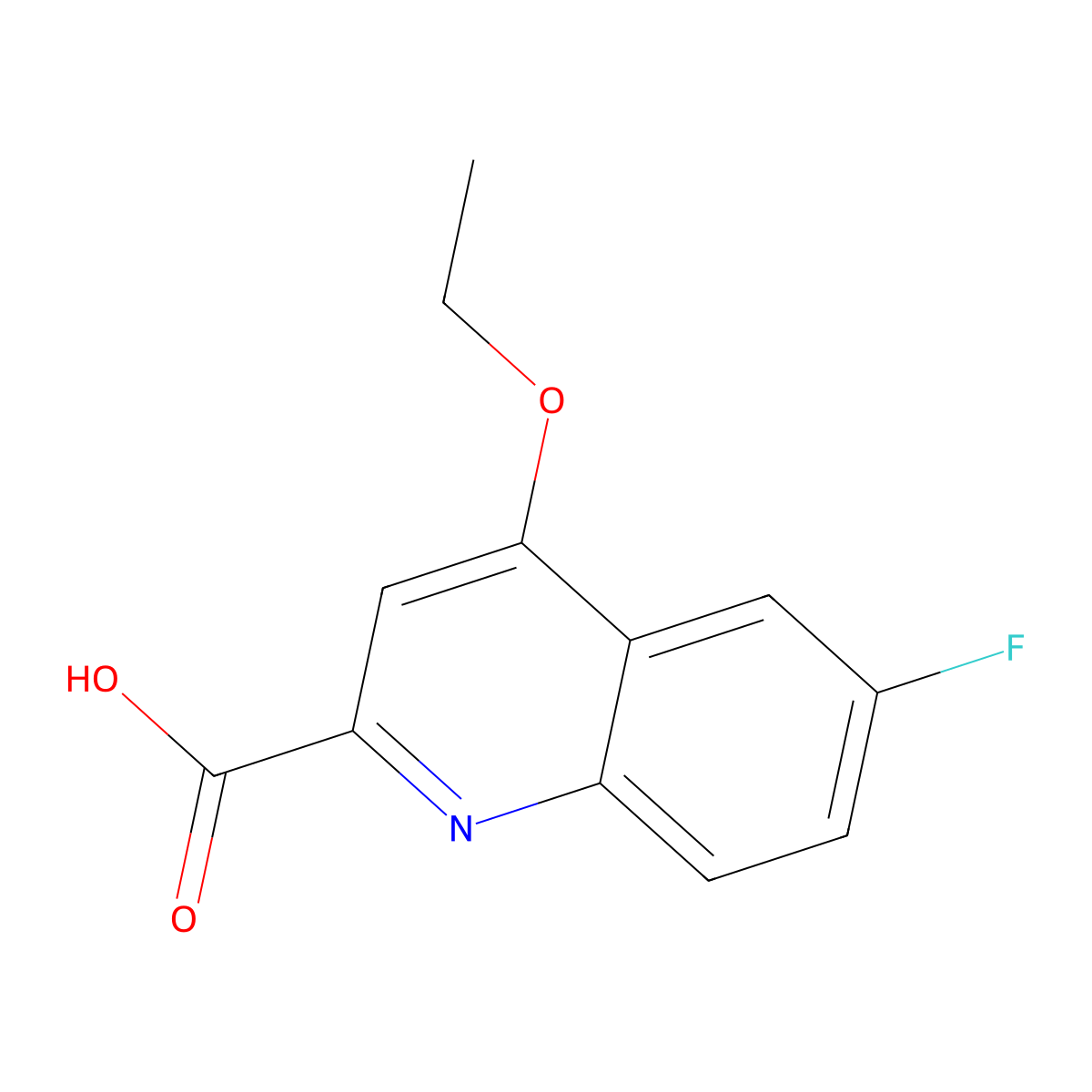 4-Ethoxy-6-fluoroquinoline-2-carboxylic acid molecular structure, CAS 301823-79-0