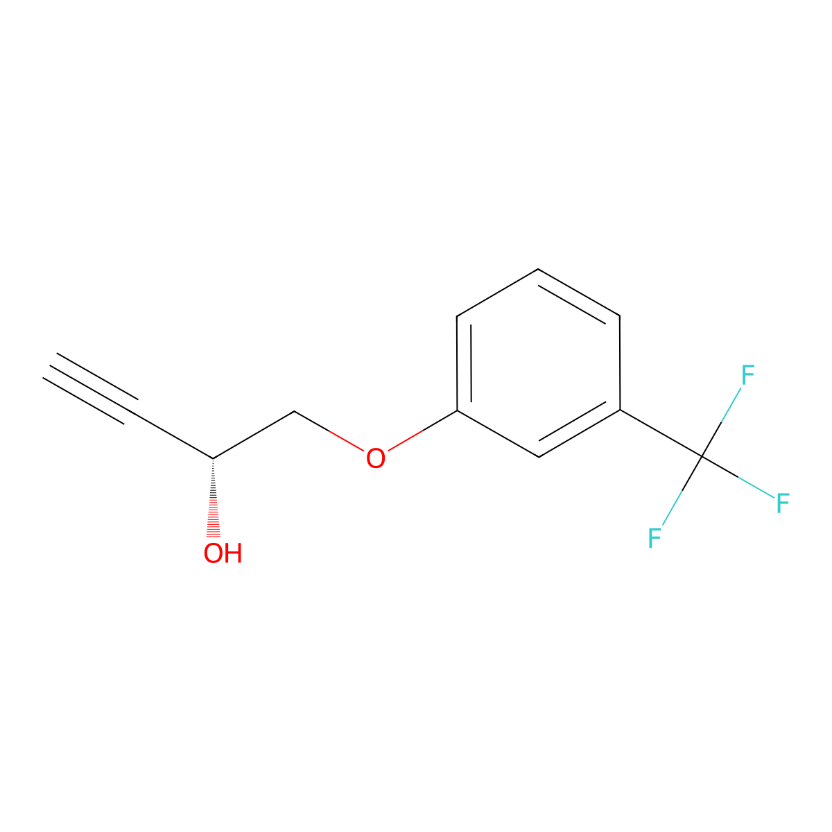 (2R)-1-[3-(Trifluoromethyl)phenoxy]-3-butyn-2-ol molecular structure, CAS 301834-96-8