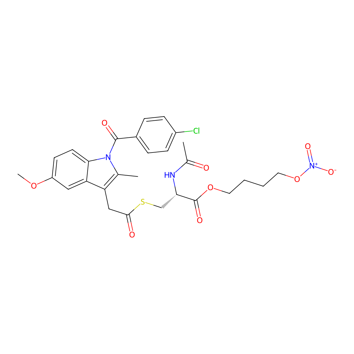 NO-Indomethacin molecular structure, CAS 301838-28-8