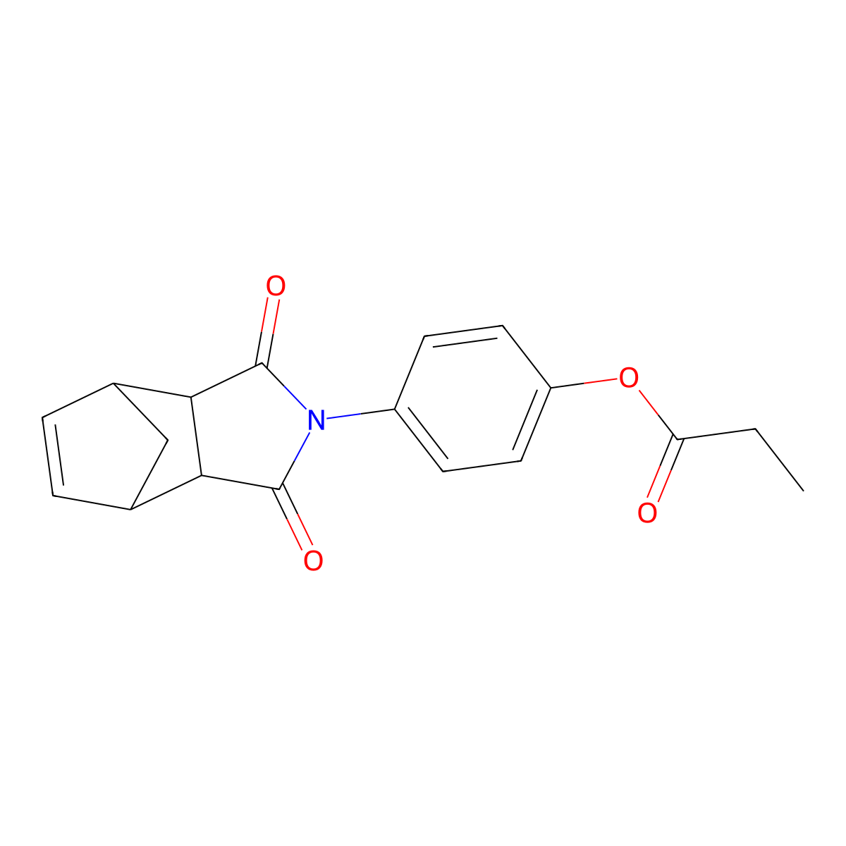 4-(1,3-dioxo-3a,4,7,7a-tetrahydro-1H-4,7-methanoisoindol-2(3H)-yl)phenyl propionate molecular structure, CAS 301843-14-1