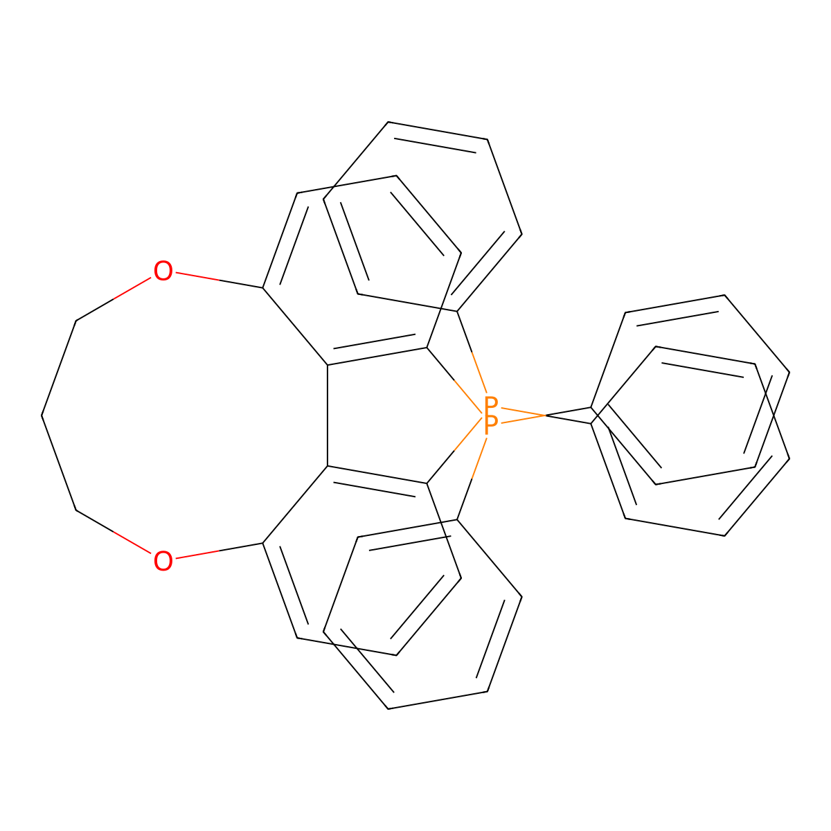 (R)-1,13-Bis(diphenylphosphino)-7,8-dihydro-6H-dibenzo[f,h][1,5]dioxonine , (R)-C3-TunePhos molecular structure, CAS 301847-89-2