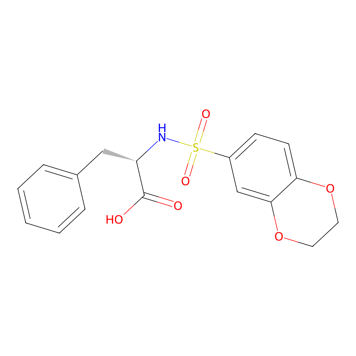 (2S)-2-(2,3-dihydro-1,4-benzodioxine-6-sulfonamido)-3-phenylpropanoic acid molecular structure, CAS 301848-43-1
