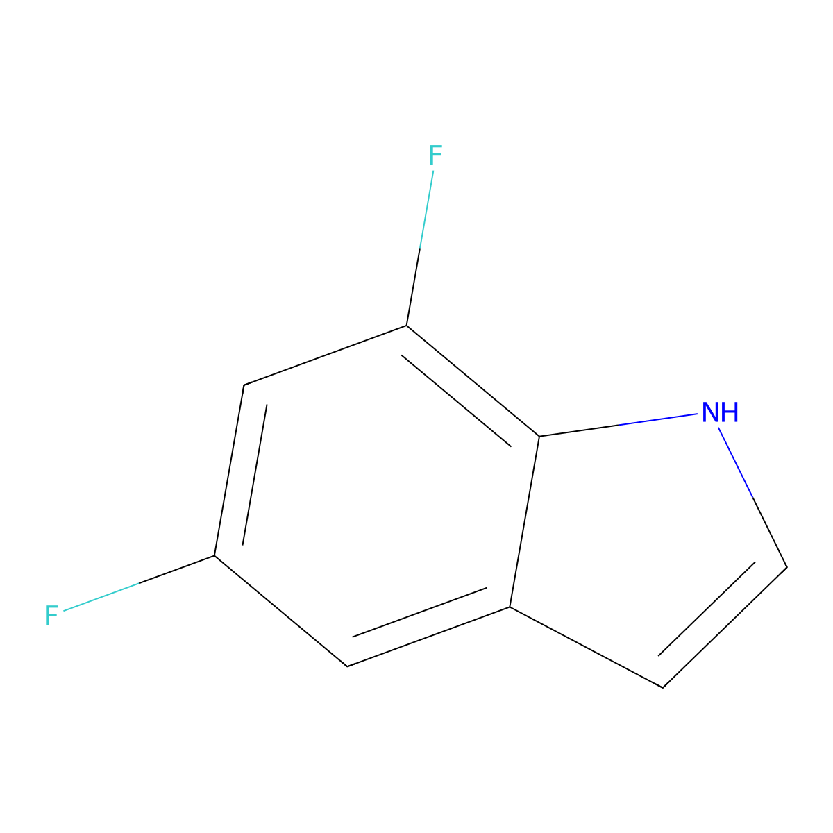 5,7-difluoro-1H-indole molecular structure, CAS 301856-25-7