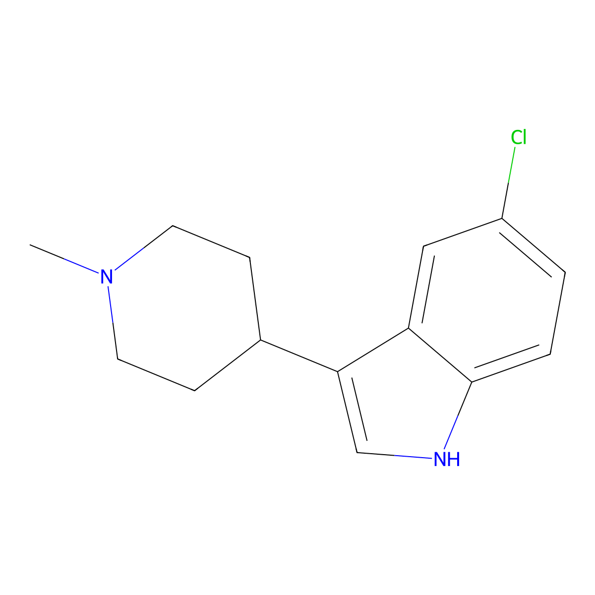 5-Chloro-3-(1-methylpiperidin-4-YL)-1H-indole molecular structure, CAS 301856-30-4