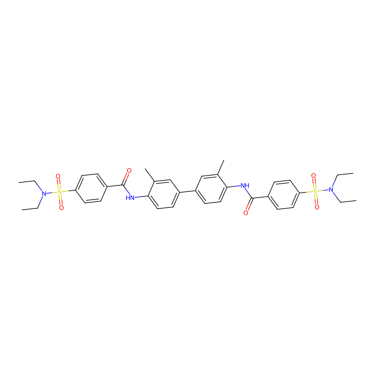 4-(diethylsulfamoyl)-N-[4-[4-[[4-(diethylsulfamoyl)benzoyl]amino]-3-methylphenyl]-2-methylphenyl]benzamide molecular structure, CAS 301858-41-3