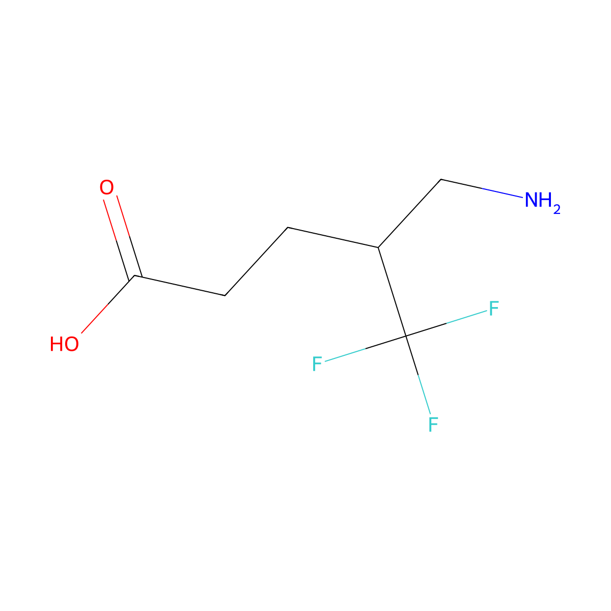 4-(Aminomethyl)-5,5,5-trifluoropentanoic acid molecular structure, CAS 301858-44-6