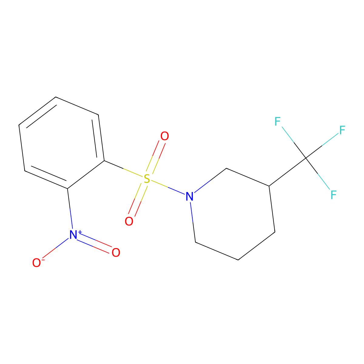 1-(2-Nitrophenyl)sulfonyl-3-(trifluoromethyl)piperidine molecular structure, CAS 301858-61-7
