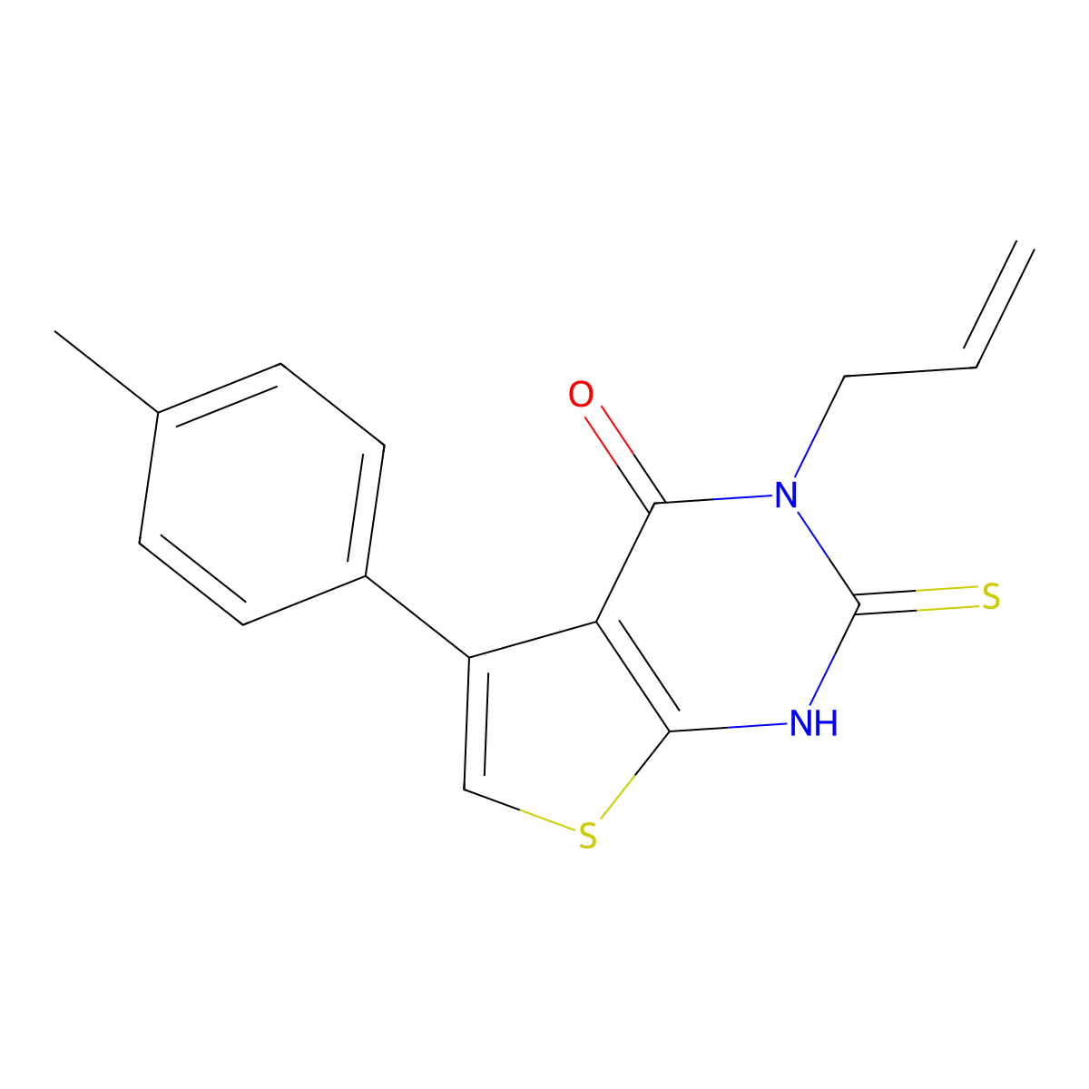 5-(4-methylphenyl)-3-(prop-2-en-1-yl)-2-sulfanyl-3H,4H-thieno[2,3-d]pyrimidin-4-one molecular structure, CAS 301858-69-5