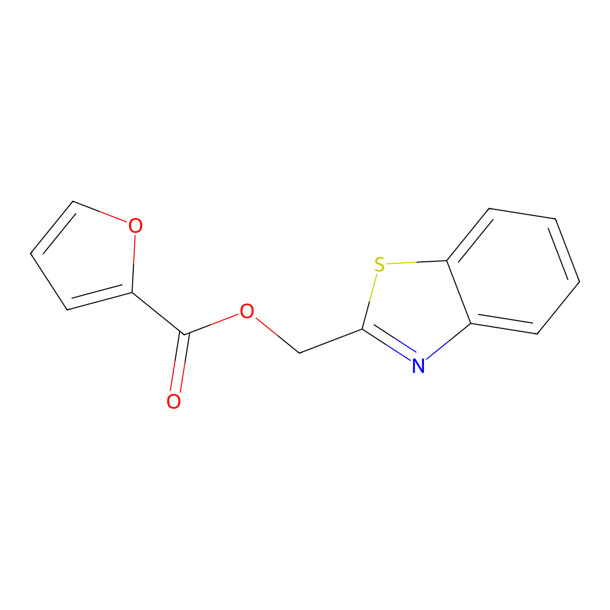 1,3-Benzothiazol-2-ylmethyl furan-2-carboxylate molecular structure, CAS 301858-88-8