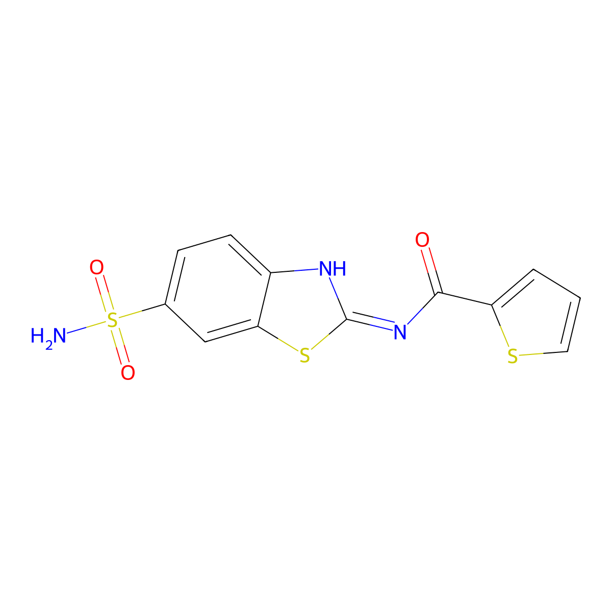 N-(6-sulfamoyl-1,3-benzothiazol-2-yl)thiophene-2-carboxamide molecular structure, CAS 301858-93-5