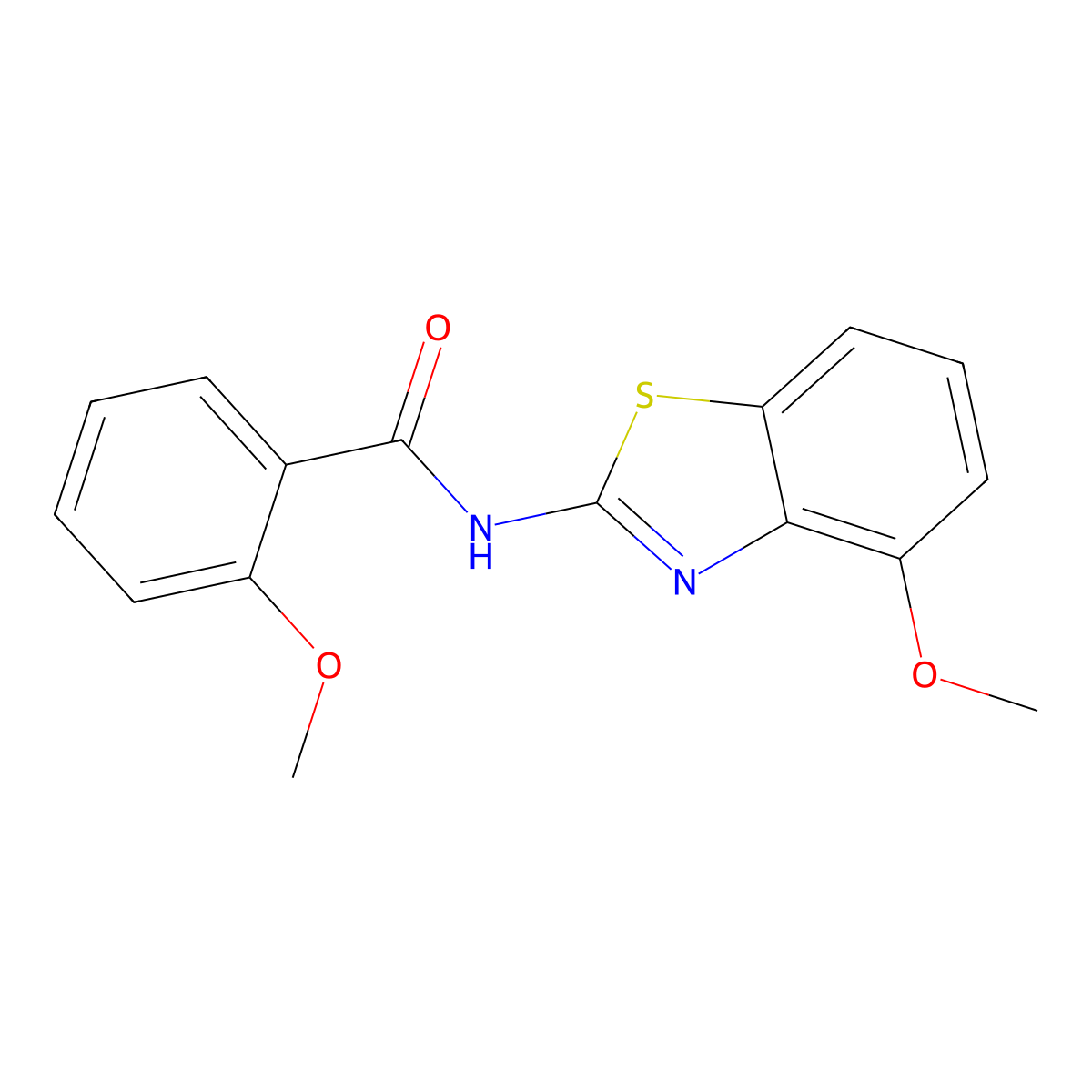 2-Methoxy-N-(4-methoxy-1,3-benzothiazol-2-yl)benzamide molecular structure, CAS 301858-94-6