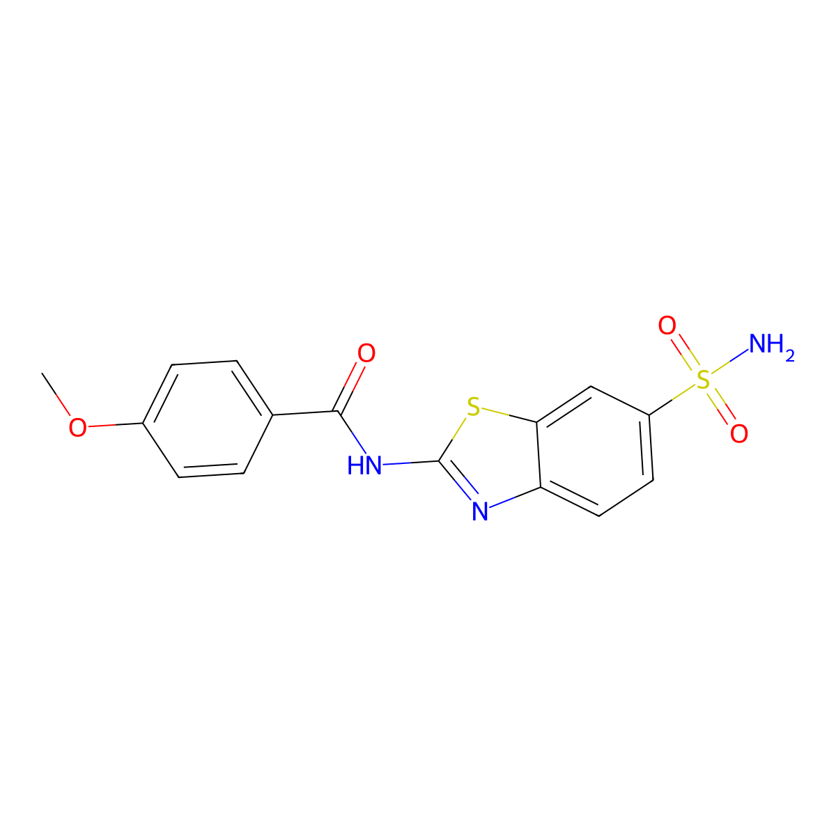 4-methoxy-N-(6-sulfamoyl-1,3-benzothiazol-2-yl)benzamide molecular structure, CAS 301859-17-6