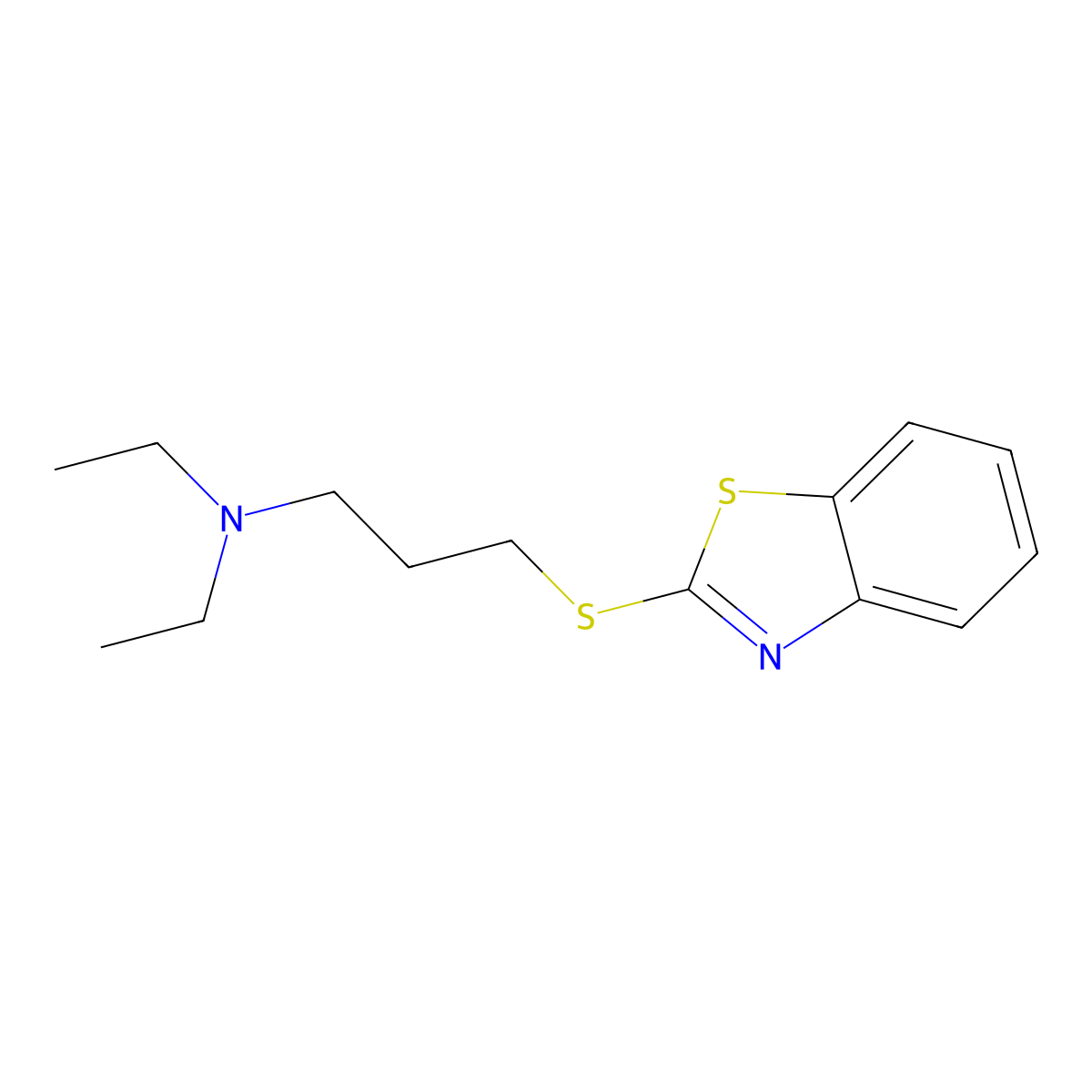 3-(1,3-benzothiazol-2-ylsulfanyl)-N,N-diethylpropan-1-amine molecular structure, CAS 301859-21-2