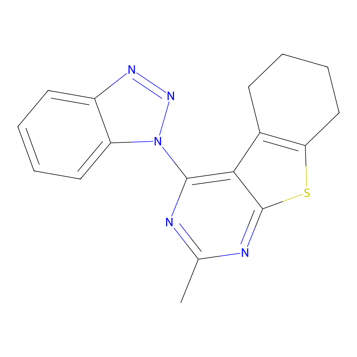 4-(Benzotriazol-1-yl)-2-methyl-5,6,7,8-tetrahydro-[1]benzothiolo[2,3-d]pyrimidine molecular structure, CAS 301859-30-3