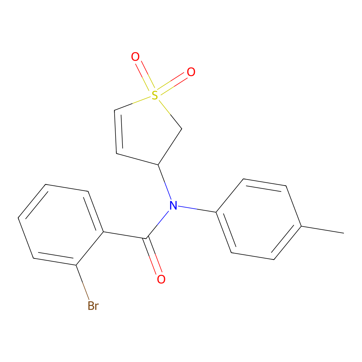 2-bromo-N-(1,1-dioxido-2,3-dihydrothiophen-3-yl)-N-(p-tolyl)benzamide molecular structure, CAS 301859-48-3