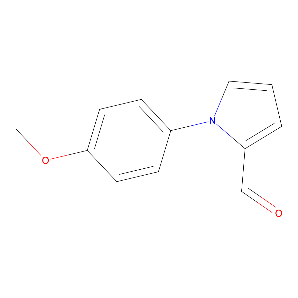 1-(4-methoxyphenyl)-1H-pyrrole-2-carbaldehyde molecular structure, CAS 30186-36-8