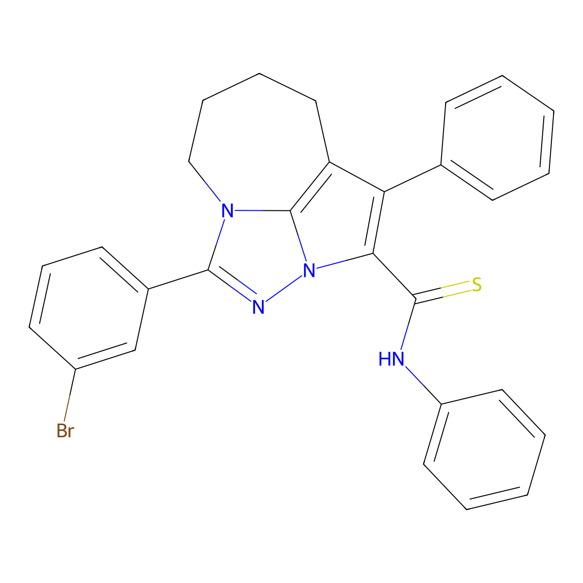 1-(3-bromophenyl)-N,4-diphenyl-5,6,7,8-tetrahydro-2,2a,8a-triazacyclopenta[cd]azulene-3-carbothioamide molecular structure, CAS 301860-26-4