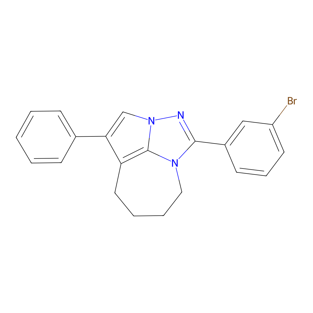 2-(3-Bromophenyl)-6-phenyl-1,3,4-triazatricyclo[5.4.1.0^{4,12}]dodeca-2,5,7(12)-triene molecular structure, CAS 301860-42-4