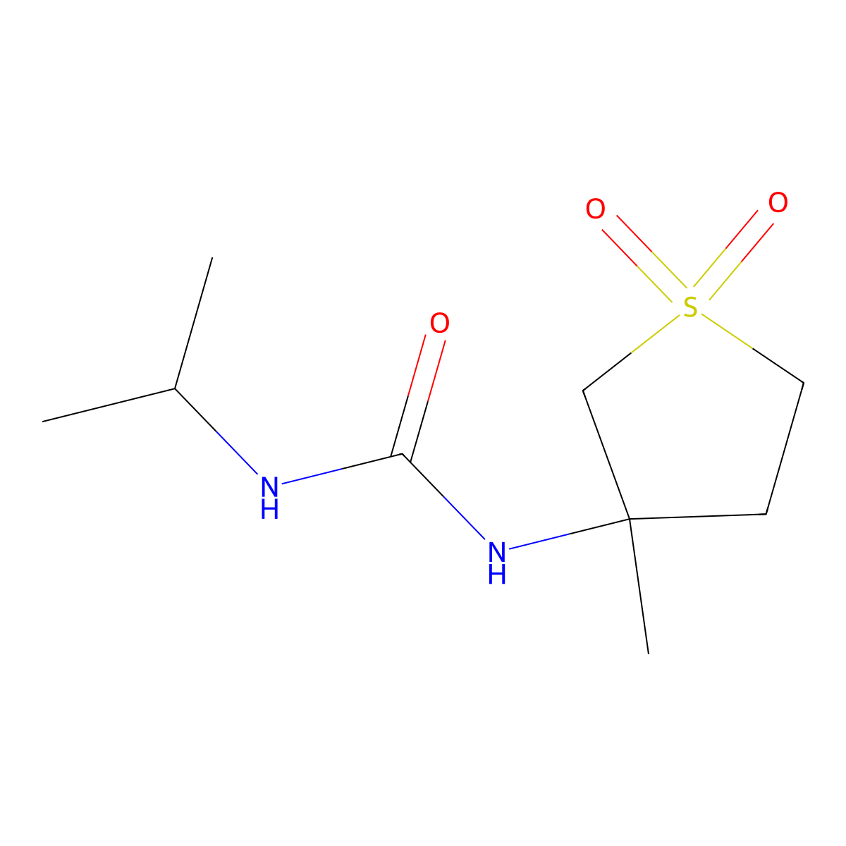 1-Isopropyl-3-(3-methyl-1,1-dioxidotetrahydrothiophen-3-yl)urea molecular structure, CAS 301860-67-3