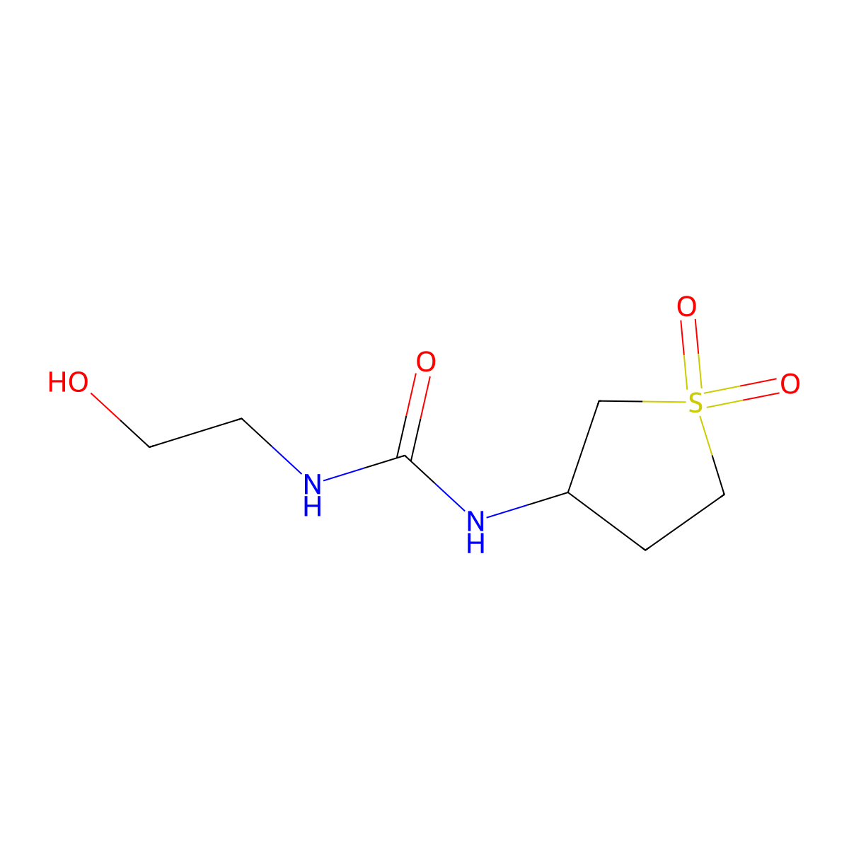 1-(1,1-Dioxidotetrahydrothiophen-3-yl)-3-(2-hydroxyethyl)urea molecular structure, CAS 301860-76-4