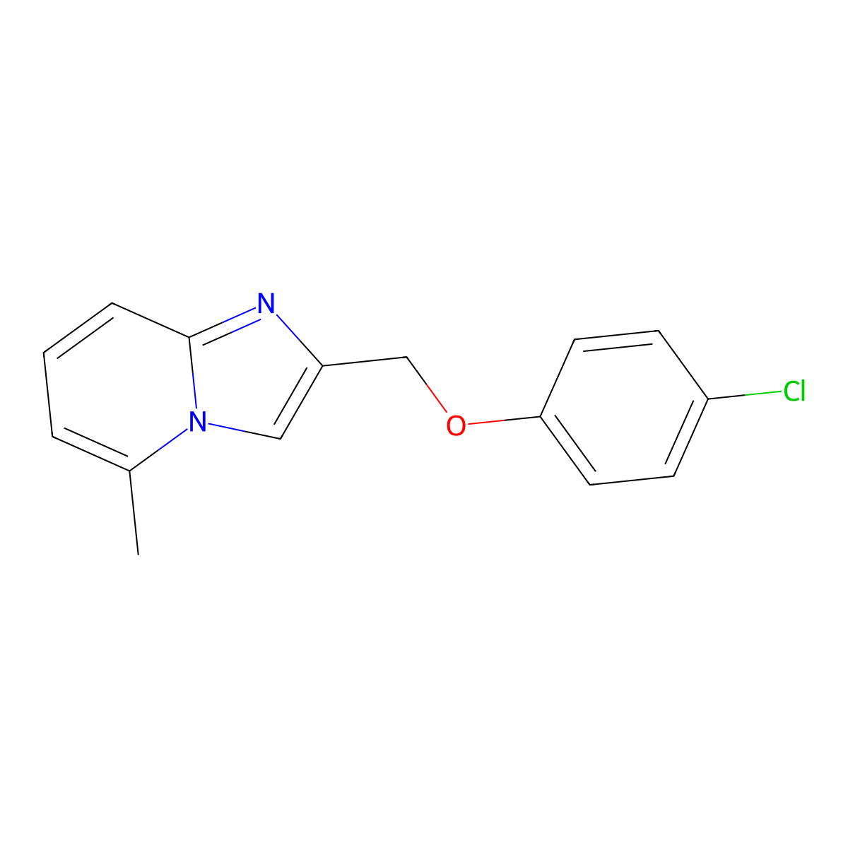 2-[(4-Chlorophenoxy)methyl]-5-methylimidazo[1,2-a]pyridine molecular structure, CAS 301860-83-3