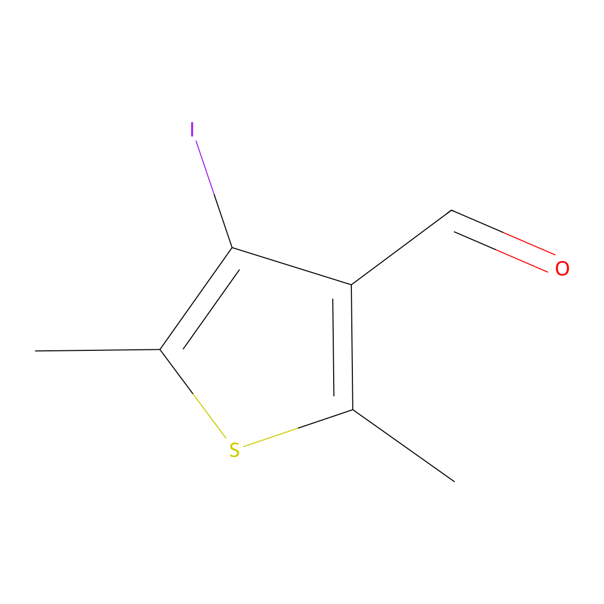 4-Iodo-2,5-dimethylthiophene-3-carbaldehyde molecular structure, CAS 30187-32-7