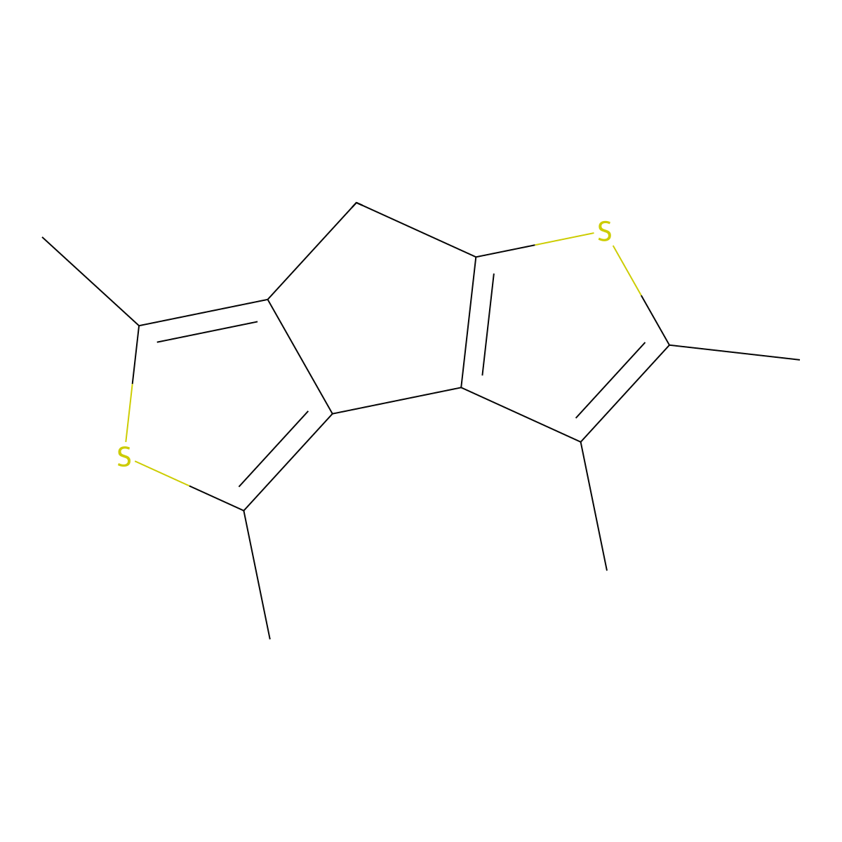 2,3,4,6-tetramethyl-7H-thieno[3',4':3,4]cyclopenta[1,2-b]thiophene molecular structure, CAS 30187-37-2