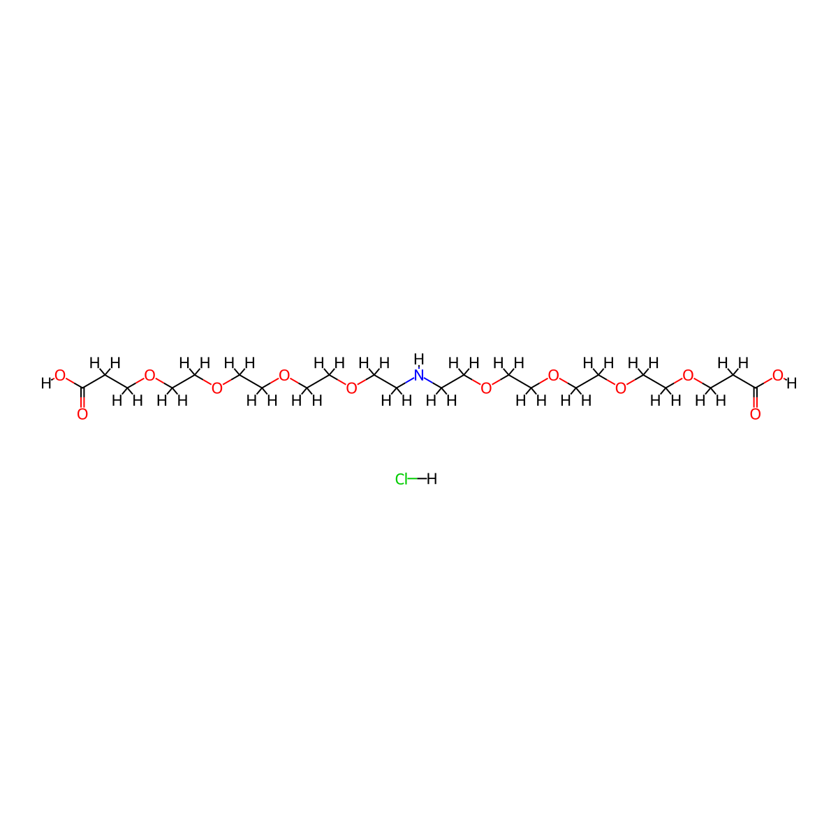 Nh-bis(peg4-acid)hclsalt molecular structure, CAS 3018919-38-2