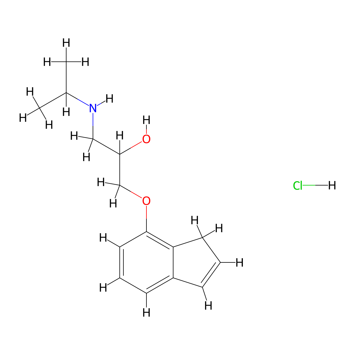 7-(2-Hydroxy-3-isopropylaminopropoxy)indene hydrochloride molecular structure, CAS 30190-87-5