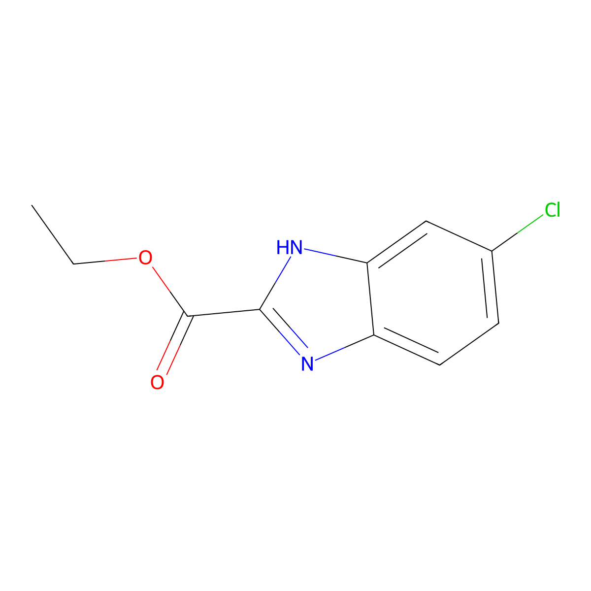 5-Chloro-1H-benzoimidazole-2-carboxylic acid ethyl ester molecular structure, CAS 30192-44-0