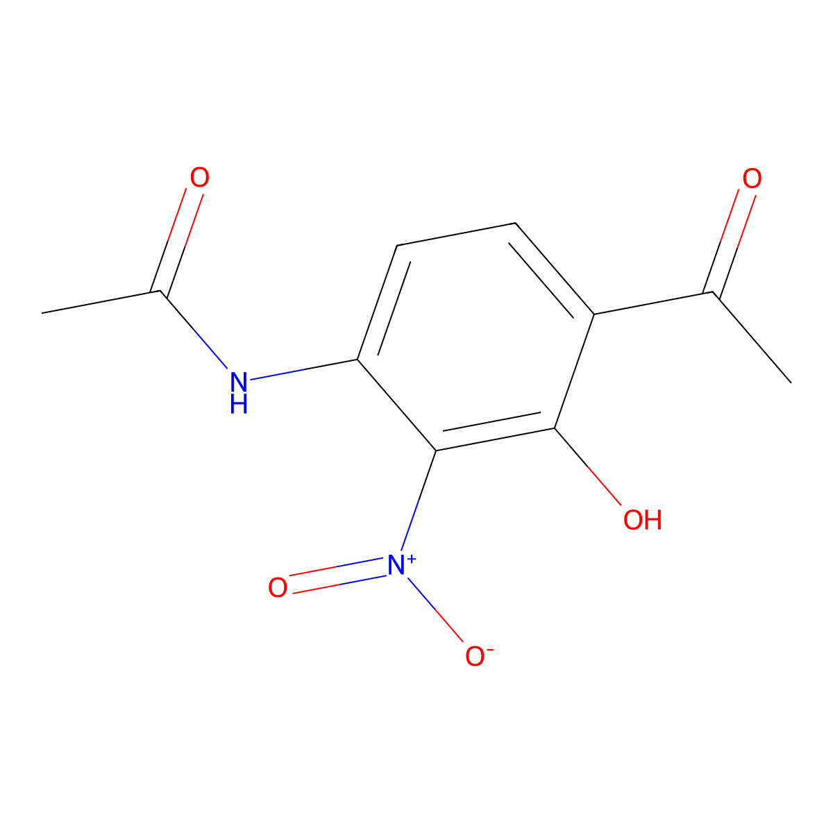 N-(4-acetyl-3-hydroxy-2-nitrophenyl)acetamide molecular structure, CAS 30192-48-4