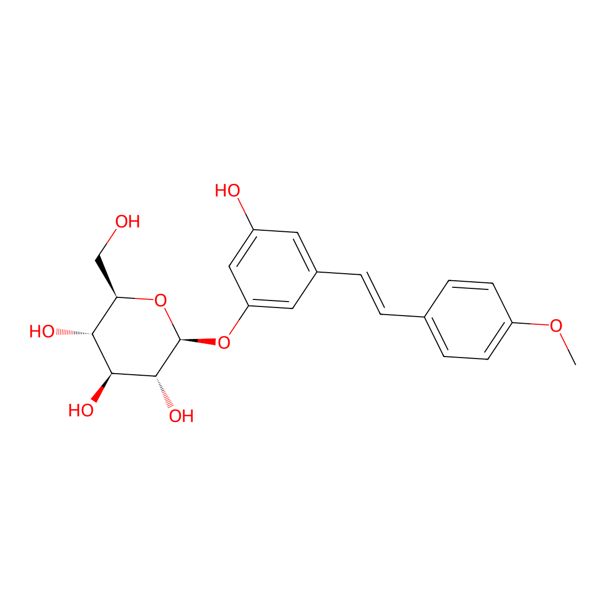 3,5-Dihydroxy-4'-Methoxystilbene-3Beta-D-Glucopyranoside molecular structure, CAS 30197-14-9