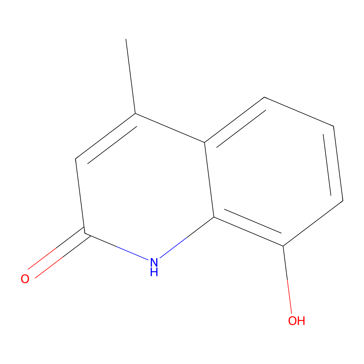 2(1H)-Quinolinone, 8-hydroxy-4-methyl- molecular structure, CAS 30198-02-8