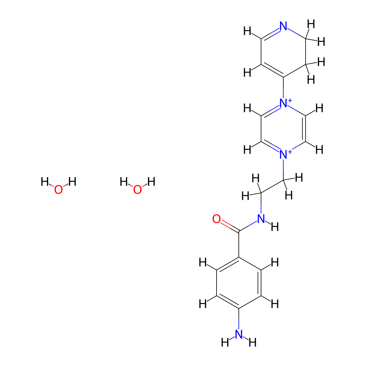 4-Amino-N-(2-(4-(4-pyridinyl)-1-piperazinyl)ethyl)benzamide dihydrate molecular structure, CAS 30198-91-5