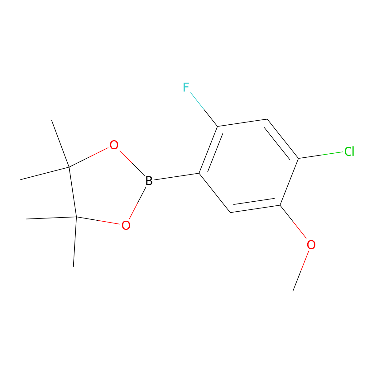 2-(4-Chloro-2-fluoro-5-methoxyphenyl)-4,4,5,5-tetramethyl-1,3,2-dioxaborolane molecular structure, CAS 3019889-04-1