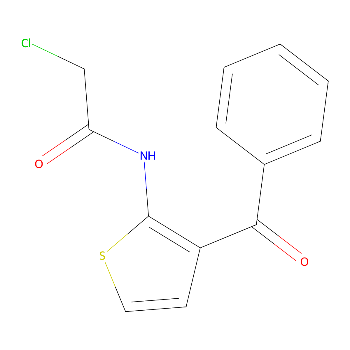 N-(3-benzoylthien-2-yl)-2-chloroacetamide molecular structure, CAS 30199-05-4