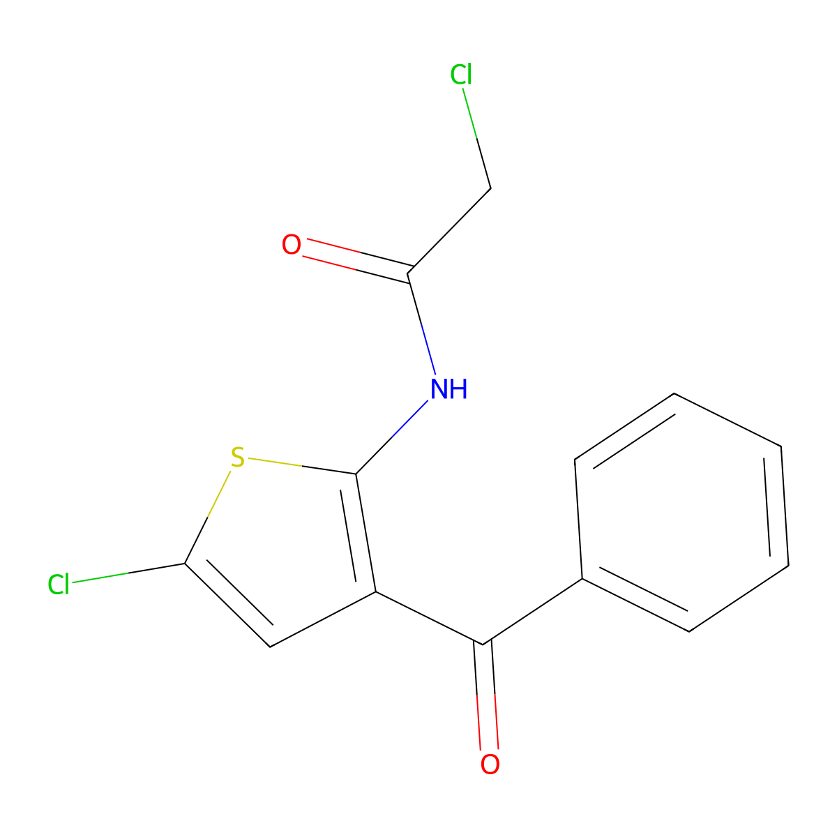 N-(3-benzoyl-5-chlorothien-2-yl)-2-chloroacetamide molecular structure, CAS 30199-09-8