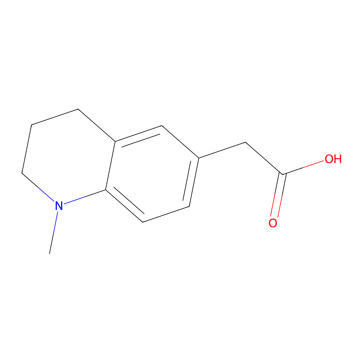 2-(1-Methyl-1,2,3,4-tetrahydroquinolin-6-yl)acetic acid molecular structure, CAS 30199-70-3